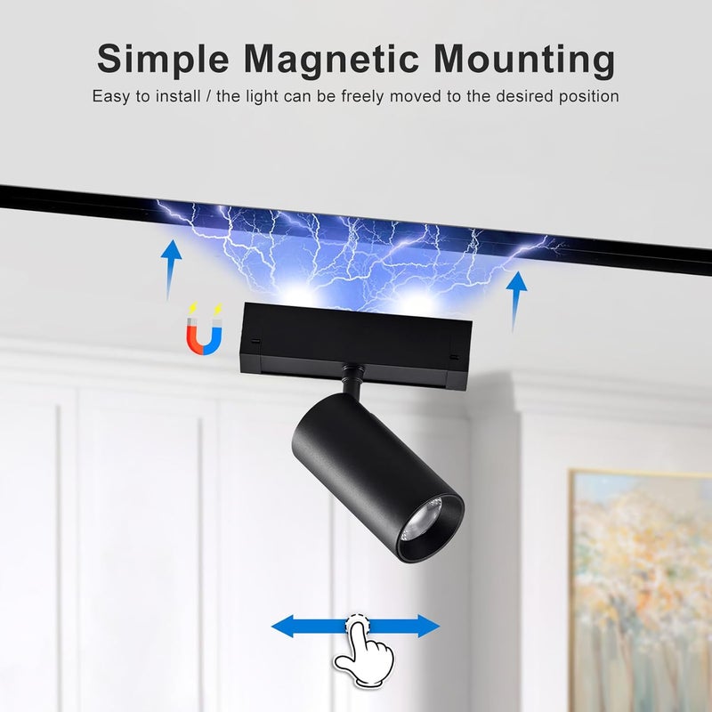 SCON XTB106-24SD 24V LED Spotlight Downlight Lamp Head for Recessed/Ceiling/Pendant Magnetic Track Lighting System Ceiling Wall Light (18W/3000K Support Dimming/24°/Ra93) - Image 4